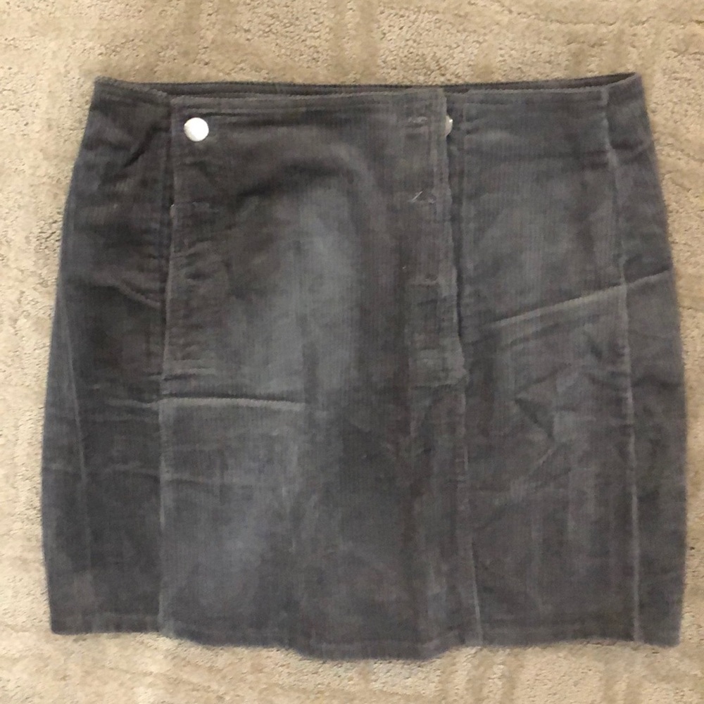 Grey corduroy mini skirt